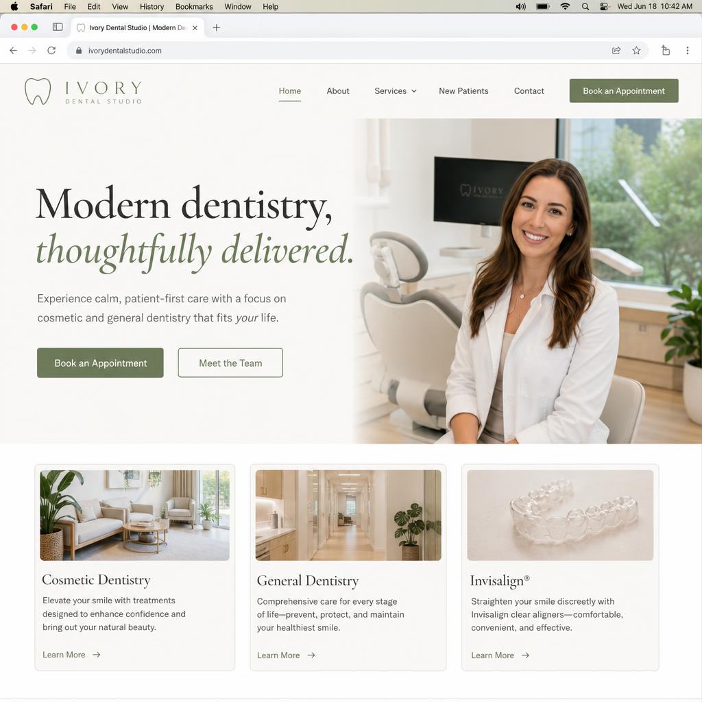 Modern Dental Practice Website